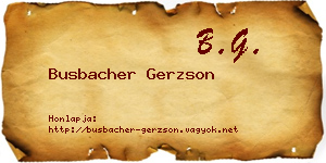 Busbacher Gerzson névjegykártya
